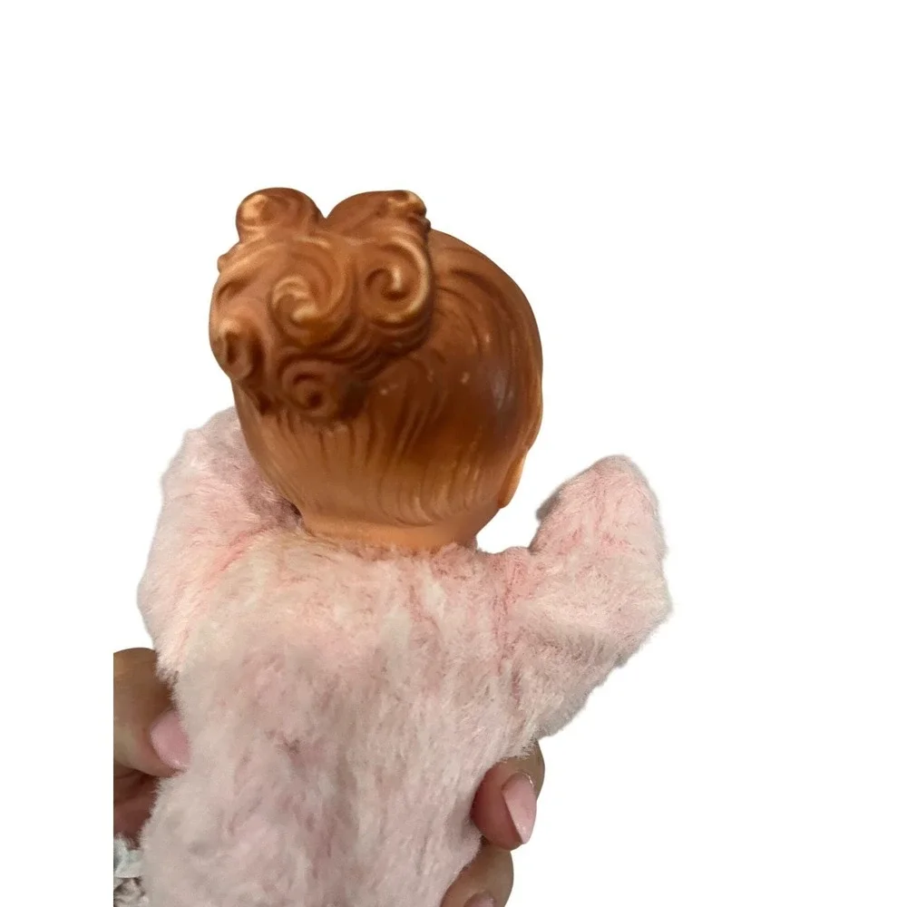 Vintage Rubber Face Douglas Cuddle Doll Pink Plush Stuffed Toy Mid Century Retro